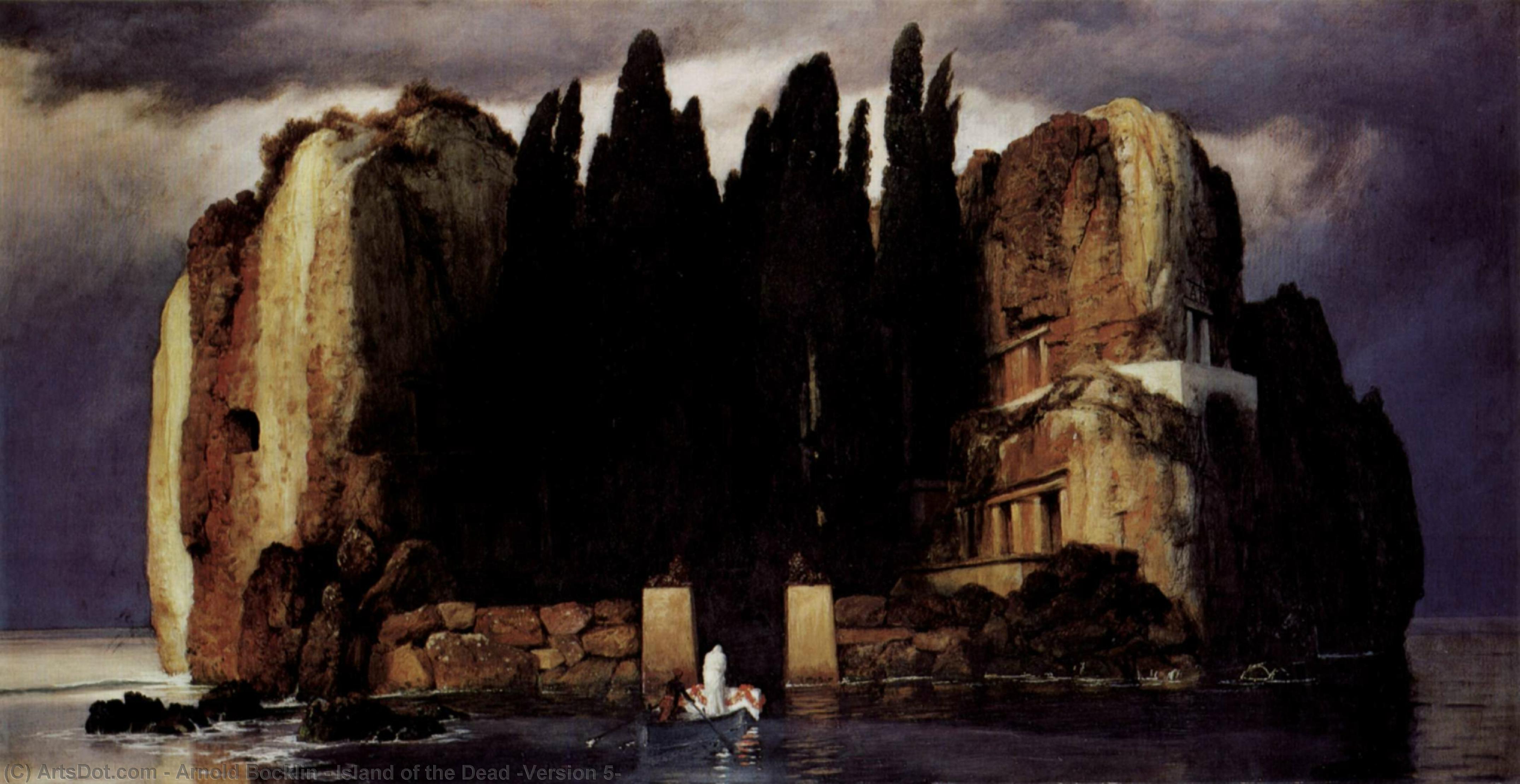 Island Of The Dead (version 5) — 阿诺德·勃克林, Acrylic On Canvas, Symbolist Romanticism