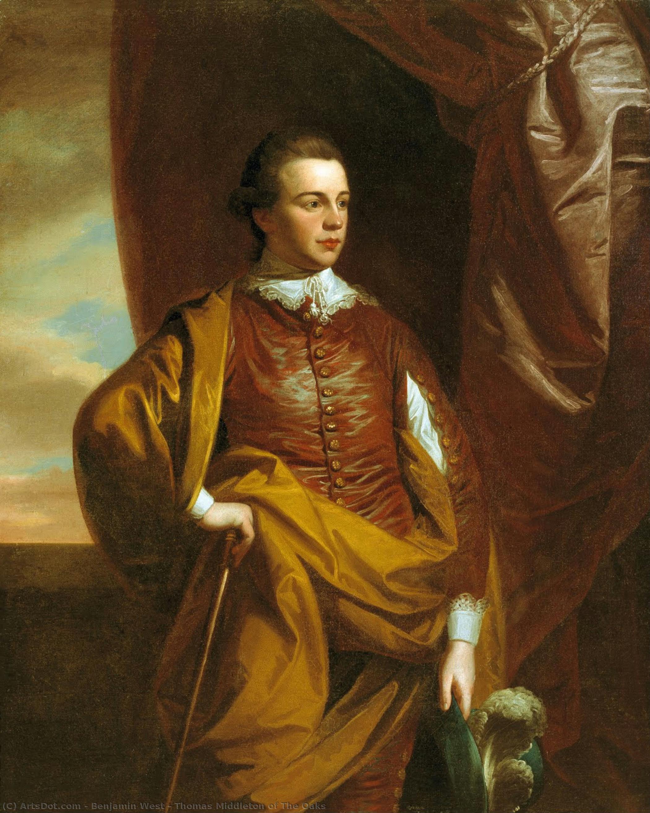 Thomas Middleton Of The Oaks — Benjamin West, Oil On Canvas, Neoclassical Portraiture
