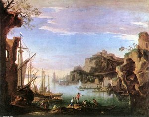 Harbour With Ruins — Salvator Rosa