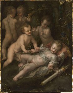 Sleep Of Cupid — Girolamo Mazzola Bedoli