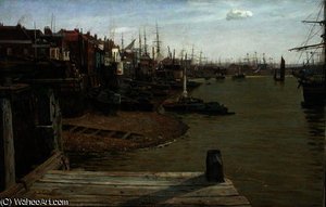 The Thames At Limehouse — Charles Napier Hemy