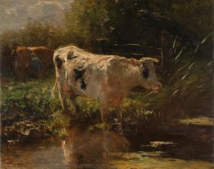 Cow beside a Ditch, Willem Maris, c. 1885 - c. 1895