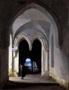 Personnage Lisant Dans Une Ruine Gothique — Charles Marie Bouton