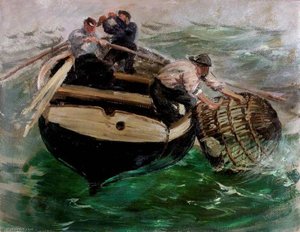 Hauling In Lobster Pots — Charles Napier Hemy