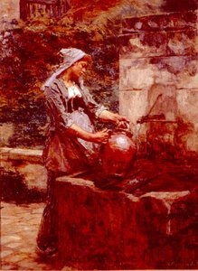 A Water Drawer — Léon Augustin L'hermitte