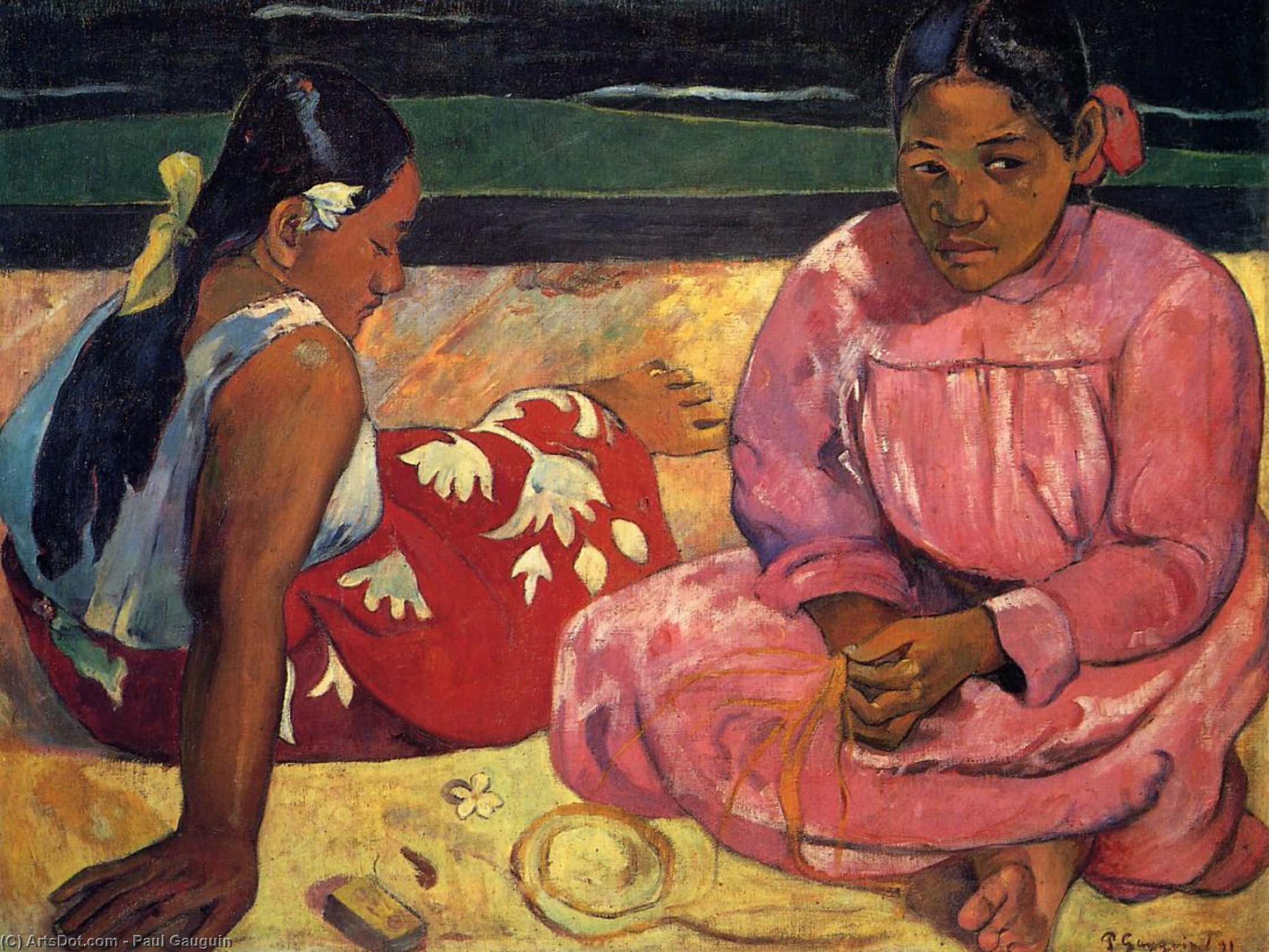 Zwei Frauen Am Strand — Eugène Henri Paul Gauguin