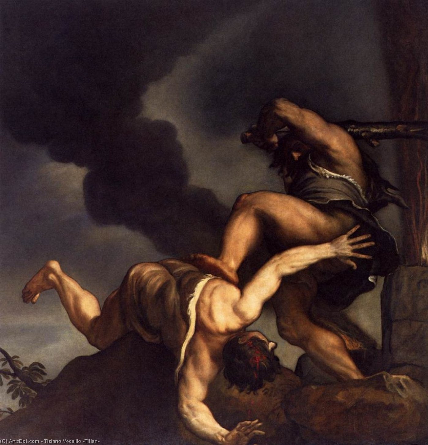 Cain And Abel — Tycjan, Oil On Canvas, Italian Renaissance