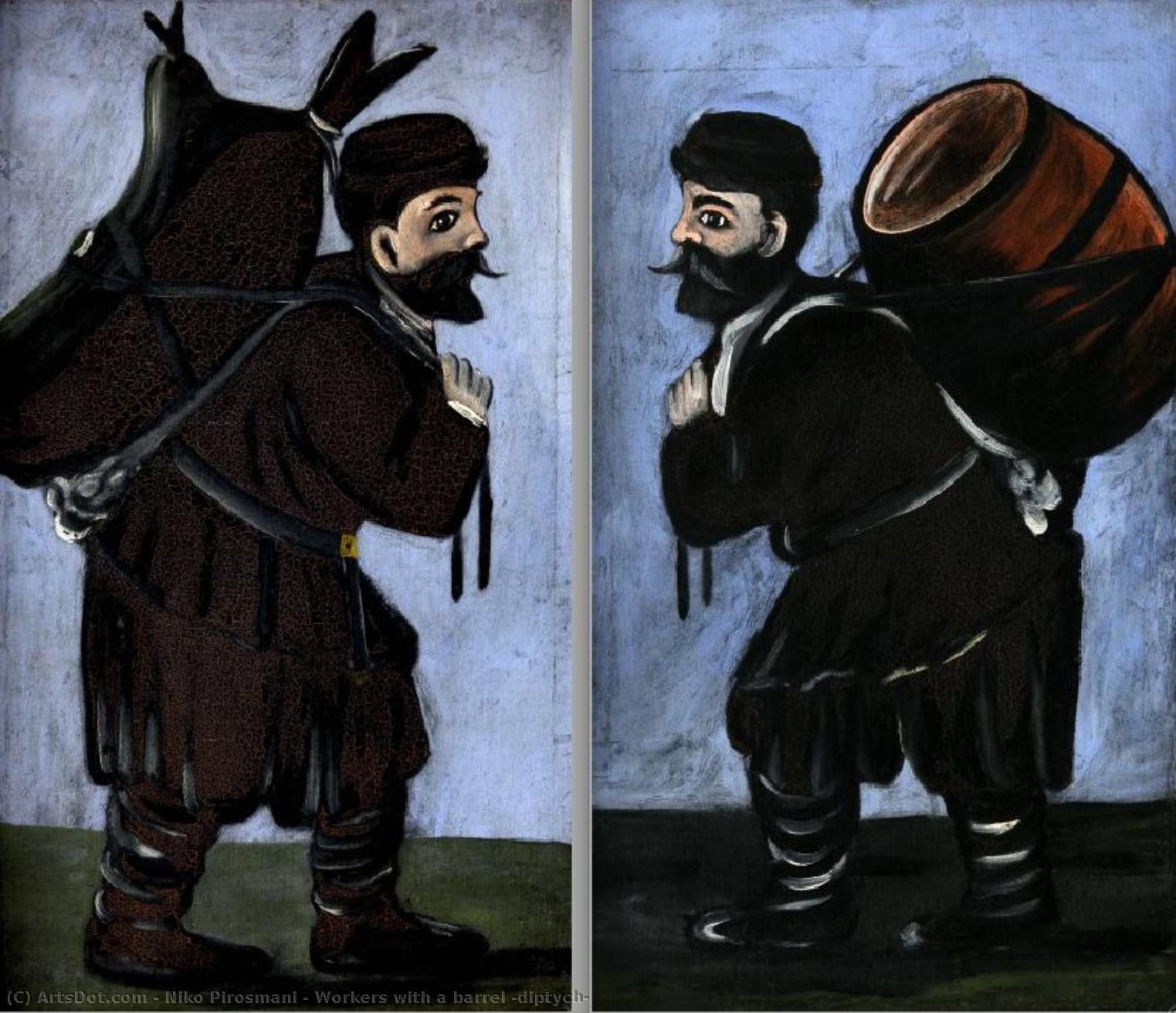 Workers With A Barrel (diptych) — ນິກოლო ბიროსმანი, Primitivism
