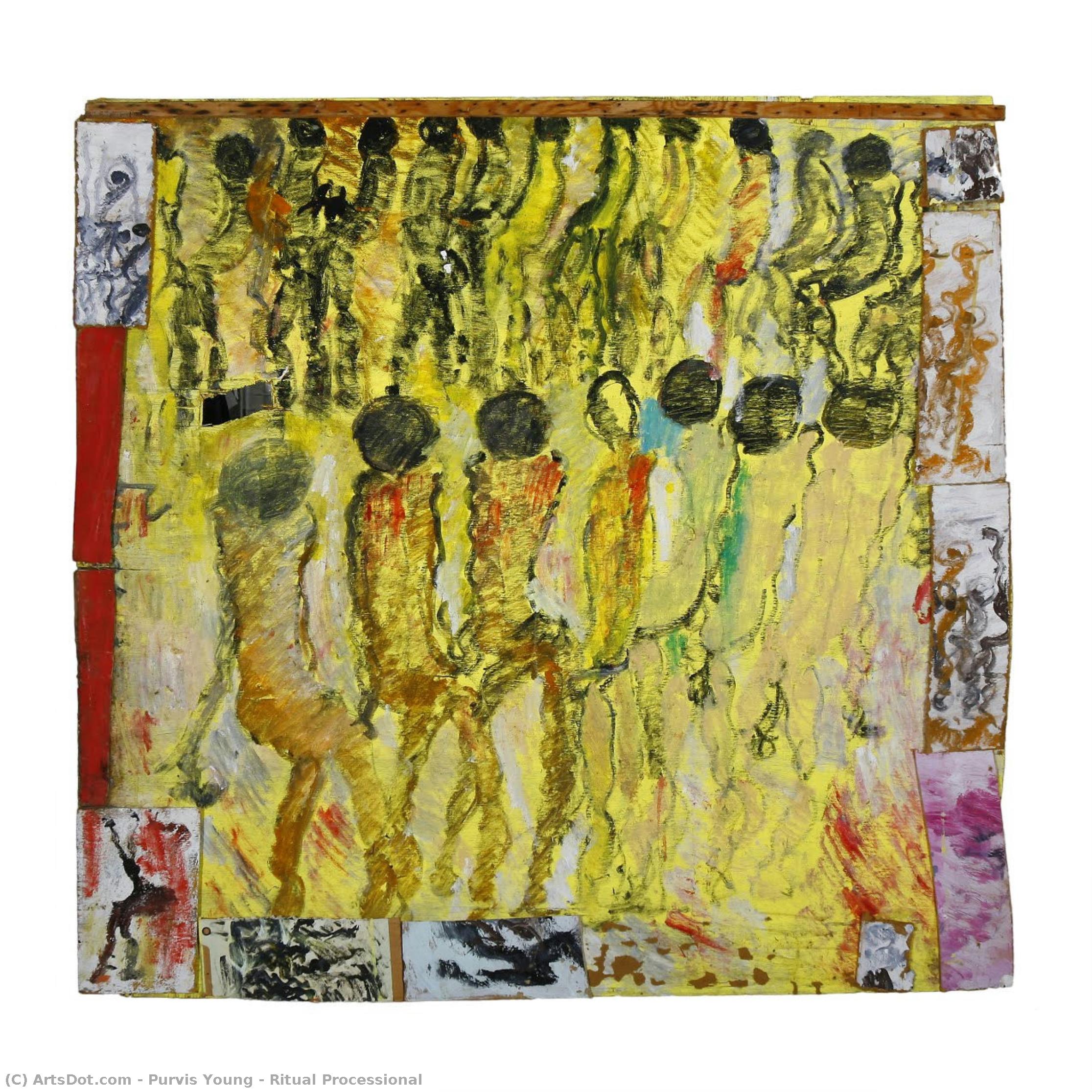 Ritual Processional — Purvis Young, Acrylic On Canvas, Purvis Young / Overtown