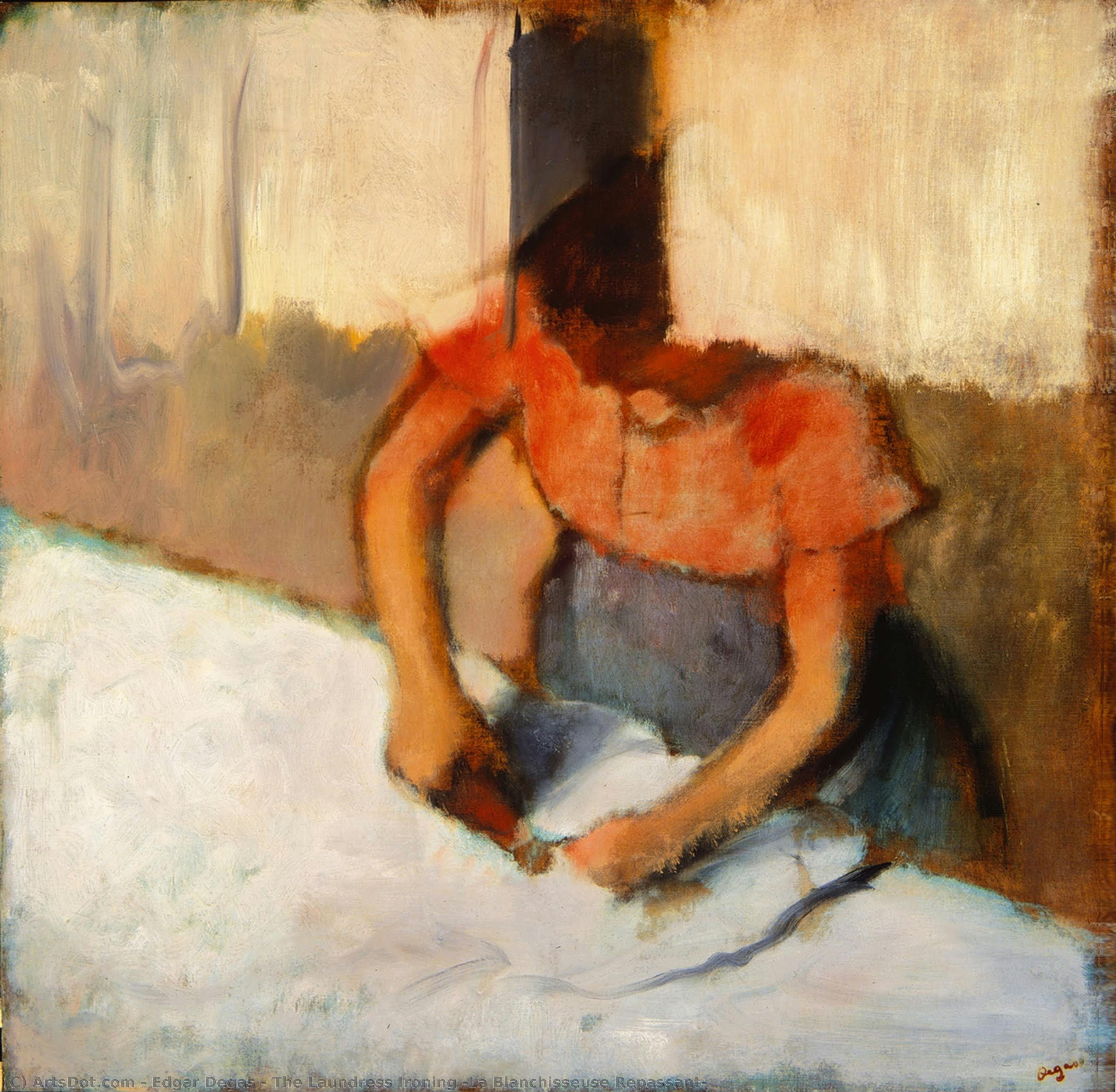 The Laundress Ironing (la Blanchisseuse Repassant) — Hilaire-germain-edgar Degas, Acrylic On Canvas, Realist Impressionism