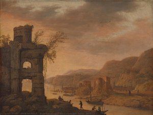 River Landscape, Dirck Verhaert, 1630 - 1675 — Dirck Verhaert