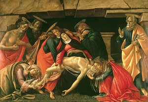 Lamento Sobre Cristo Muerto Con Los Santos Jerónimo, Pablo Y Pedro — Sandro Botticelli